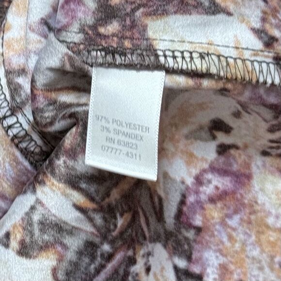 AUTUM LEAVES CHRISTOPHER BANKS Faux Suede JEAN JACKET Stretch Brown Orange PM - Picture 6 of 7